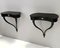 Black Wall-Mounted Console Tables attributed to Guglielmo Ulrich, 1950s, Set of 2 5