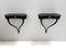 Black Wall-Mounted Console Tables attributed to Guglielmo Ulrich, 1950s, Set of 2 1