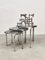 Tables d'Appoint en Chrome et Verre Fumé, Italie, 1970s, Set de 3 2