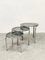 Tables d'Appoint en Chrome et Verre Fumé, Italie, 1970s, Set de 3 1