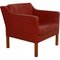 2321 Lounge Chair in Red Leather by Børge Mogensen, 1980s 3
