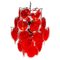 Large Red Disk Hand Blown Chandelier from Vistosi, 1960s, Image 8