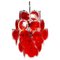 Large Red Disk Hand Blown Chandelier from Vistosi, 1960s, Image 1