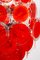 Large Red Disk Hand Blown Chandelier from Vistosi, 1960s 10