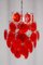 Large Red Disk Hand Blown Chandelier from Vistosi, 1960s, Image 12