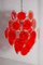 Large Red Disk Hand Blown Chandelier from Vistosi, 1960s, Image 6
