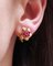 Pendientes de clip con flores de rubí. Juego de 2, Imagen 2