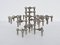 Modular Candleholder by Ceasar Stoffi for Hans Nagel, Germany, 1965, Set of 16 2