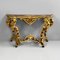 Italian Console in Wood with Marble Effect and Golden Profiles, 1890s 1