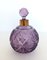 Bouteille de Parfum Lilas en Verre Taillé à la Main et Laiton, 1940s 1