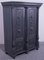 Large Three-Column Grey Pine Wardrobe with Carved Fronts, 1895 1