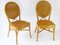 Asiento pavo real bohemio vintage de ratán y mimbre. Juego de 2, Imagen 1