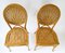 Asiento pavo real bohemio vintage de ratán y mimbre. Juego de 2, Imagen 2