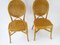 Asiento pavo real bohemio vintage de ratán y mimbre. Juego de 2, Imagen 3