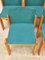 Chairs in Ash and Green Fabric, Italy, 1970s, Set of 5, Image 4