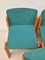 Chairs in Ash and Green Fabric, Italy, 1970s, Set of 5, Image 5