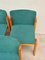 Chairs in Ash and Green Fabric, Italy, 1970s, Set of 5, Image 8