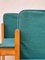 Chairs in Ash and Green Fabric, Italy, 1970s, Set of 5, Image 9