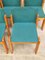 Chairs in Ash and Green Fabric, Italy, 1970s, Set of 5, Image 7