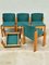 Chairs in Ash and Green Fabric, Italy, 1970s, Set of 5, Image 11