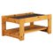 Modern Coffee Table in Pine and Smoked Glass attributed to Maison Regain, France, 1970s 1