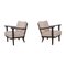 Mid-Century Beech Armchairs in Oak and Teddy Upholstery, France, 1950s, Set of 2, Image 1