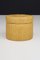 Round Storage Ottoman in Mustard Patchwork Leather attributed to de Sede, Switzerland, 1970s 9