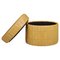 Round Storage Ottoman in Mustard Patchwork Leather attributed to de Sede, Switzerland, 1970s 1