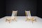 Mid-Century Scandinavian Lounge Chairs in Beech with New Canvas Straps by Børge Mogensen, 1960s, Set of 2 2