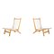 Mid-Century Scandinavian Lounge Chairs in Beech with New Canvas Straps by Børge Mogensen, 1960s, Set of 2 1