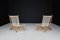 Mid-Century Scandinavian Lounge Chairs in Beech with New Canvas Straps by Børge Mogensen, 1960s, Set of 2 5