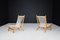 Mid-Century Scandinavian Lounge Chairs in Beech with New Canvas Straps by Børge Mogensen, 1960s, Set of 2 4