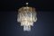 Large Murano Glass Chandelier in Amber and Clear Spiral Drops, Italy, 1960s 3