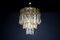 Large Murano Glass Chandelier in Amber and Clear Spiral Drops, Italy, 1960s 10