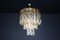 Large Murano Glass Chandelier in Amber and Clear Spiral Drops, Italy, 1960s 12