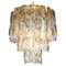 Large Murano Glass Chandelier in Amber and Clear Spiral Drops, Italy, 1960s 1