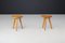 Mid-Century French Elm Wood Tabourets France, 1950s, Set of 2, Image 8