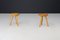 Mid-Century French Elm Wood Tabourets France, 1950s, Set of 2, Image 10