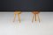 Mid-Century French Elm Wood Tabourets France, 1950s, Set of 2, Image 9