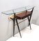 Vintage Ebonized Beech and Glass Console Table, 1950s 8