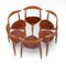 Model FH4103 Heart Table and Chairs by Hans J. Wegner for Fritz Hansen, 1950s, Set of 7 2