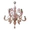 Murano Glas Kronleuchter in Rosa von Simoeng 1