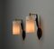 Appliques Mid-Century Moderne en Laiton et Noir avec Abat-jours en Verre Opalin, 1950s, Set de 2 5