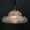 French Art Deco Brass and Etched Clear Glass Pendant Light, 1920s, Image 2