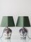 Vintage Delft Chinoiserie Table Lamps with Velvet Shades from Royal Tichelaar Makkum, 1940s-1960s, Set of 2, Image 12