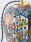 Lampe de Bureau Vintage Polychrome de Delft avec Abat-jour en Velours Indigo de Royal Tichelaar Makkum, 1940s 2