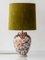 Antique Polychrome Delft-Style Table Lamp with Velvet Shade attributed to Géo Martel Desvres, 1900s-1920s, Image 1