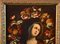 Workshop of Giovanni Stanchi, Flower Wreath with Portrait of the Virgin, 1650, Oil on Canvas, Framed 16