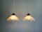 Art Deco Scalloped Clear Glass Pendant Lights, 1930s, Set of 2, Image 2