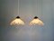 Art Deco Scalloped Clear Glass Pendant Lights, 1930s, Set of 2, Image 9